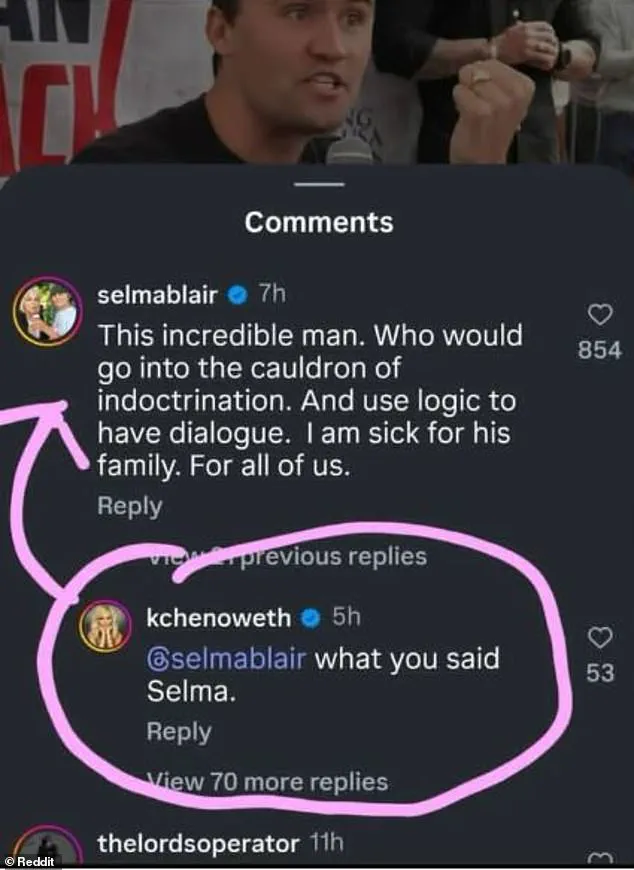 Selma Blair Faces Backlash Over Tribute to Charlie Kirk: 'This Incredible Man... Who Would Go Into the Cauldron...'