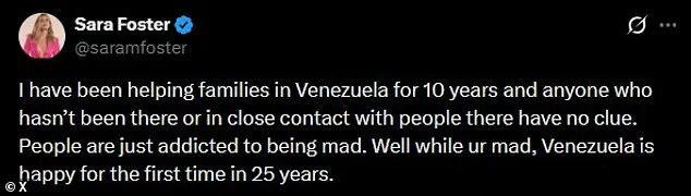 Music Heiress Sara Foster Endorses Trump's Venezuela Operation, Calls It 'Long-Overdue' in Addressing Decades-Long Crisis