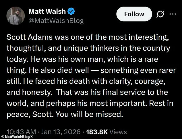 Donald Trump Pays Heartfelt Tribute to Scott Adams as Conservative Movement Mourns