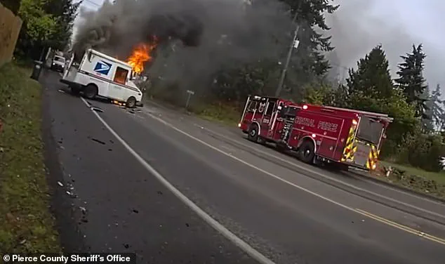Heroic Sheriff's Deputy Rescues Injured Mail Truck Driver After Crash in Parkland, Washington