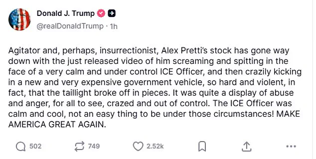 ICU Nurse's Confrontation with Immigration Agents and Subsequent Fatal Shooting Prompt National Debate, Trump Comments on Social Media