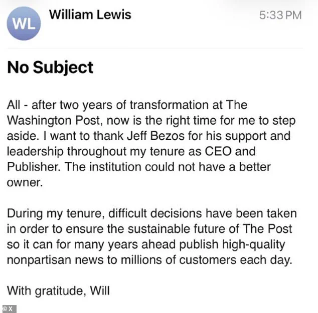 The Washington Post CEO Resigns as Layoffs Spark Backlash
