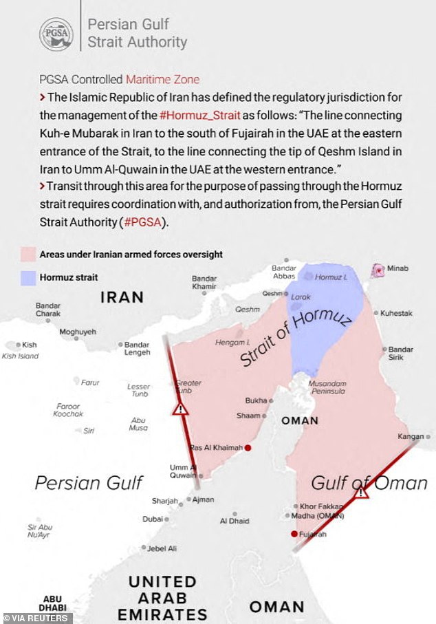 Iran claims expanded control over Strait of Hormuz following US strikes.