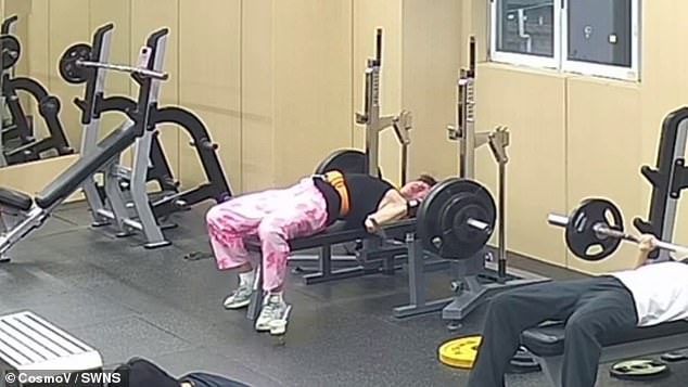 Guangdong gym-goer escapes death by rolling under crushing 145kg barbell.